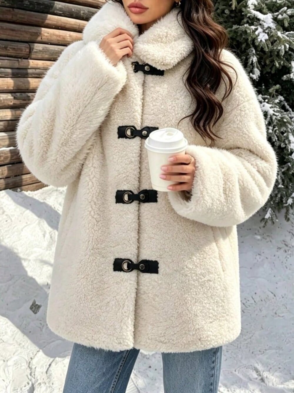 White Casual Women's Lapel Long Sleeve Coat Jacket